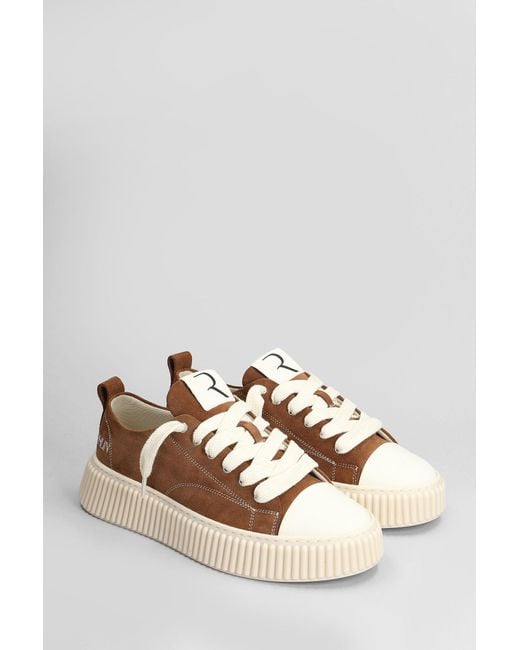 Rhun Brown Sneakers In Leather Color Suede for men