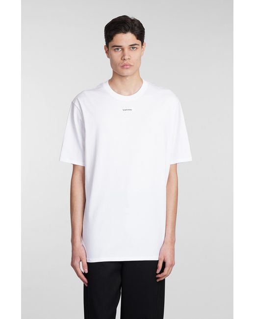 T-Shirt in Cotone Bianco di Lanvin in White da Uomo