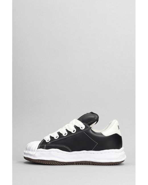 Maison Mihara Yasuhiro White Blakey Sneakers In Black Leather for men
