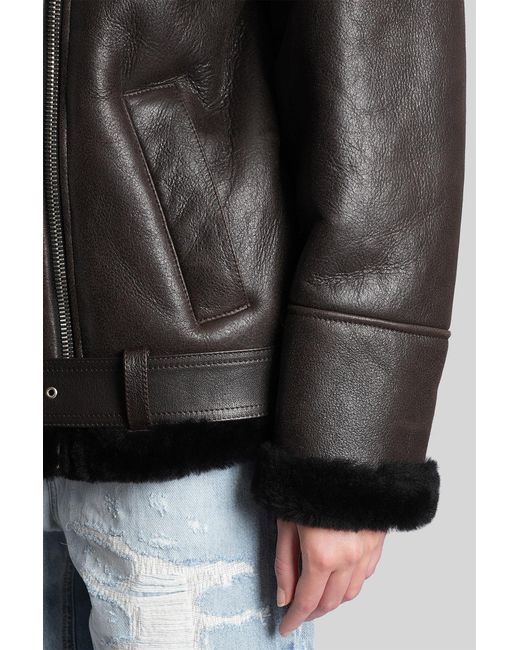 Halfboy Black Fur & Shearling In Brown Leather