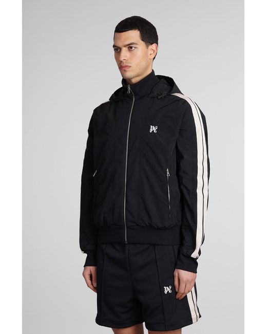 Palm Angels Casual Jacket In Black Nylon for men