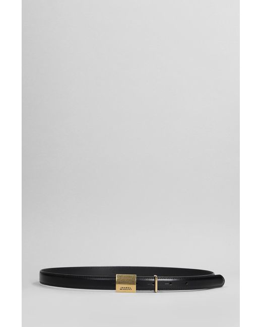 Isabel Marant Gray Lowell Belts In Black Leather
