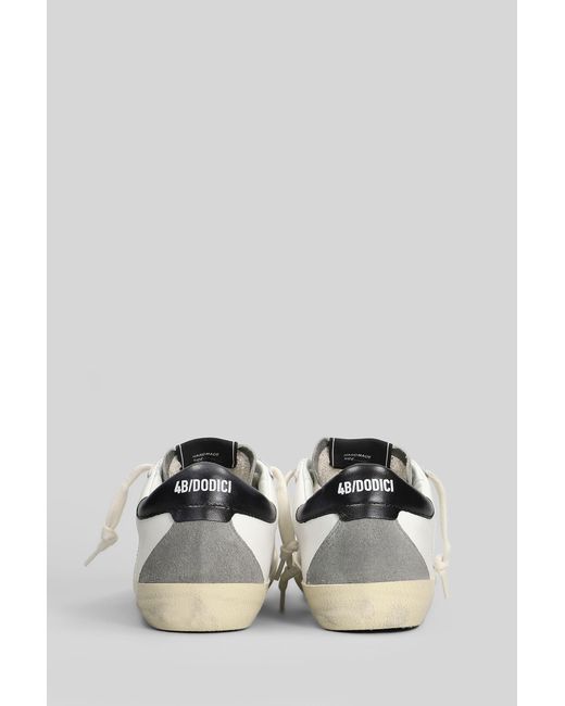 4b12 Suprime Sneakers In White Suede And Leather