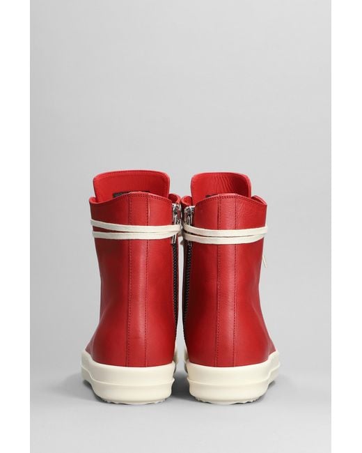Rick Owens Sneakers Sneakers In Red Leather for men