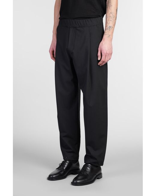 Pantalone in Lana Nera di A PAPER KID in Black da Uomo