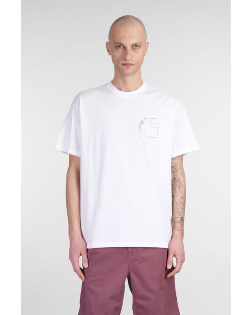 Carhartt S-s Java T-shirt In White Cotton for men