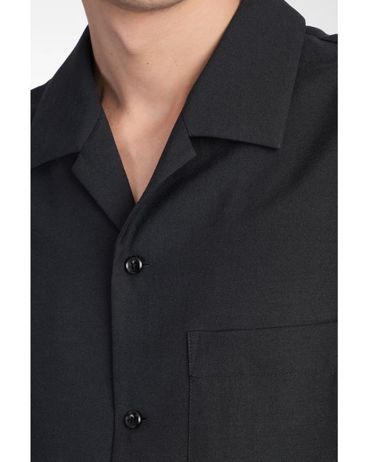 Camicia in Poliestere Nera di Attachment in Black da Uomo