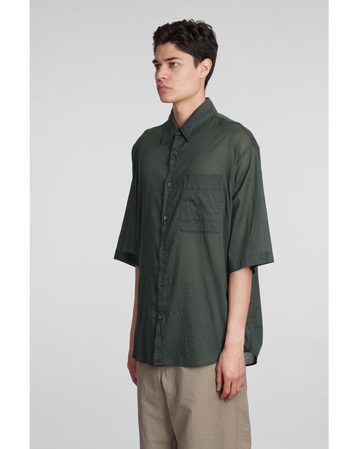 Camicia in Cotone Verde di Lemaire in Green da Uomo