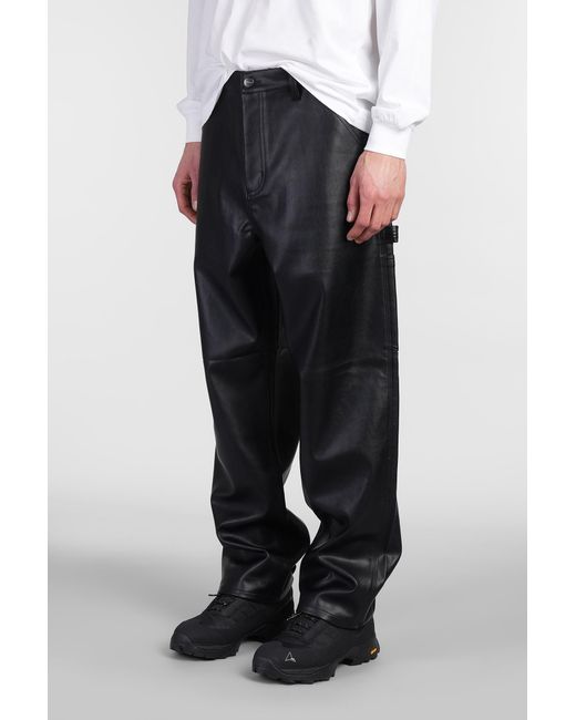 Pantalone Single Knee Pant in Pelle Nera di Carhartt in Black da Uomo