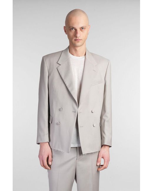 DANILO PAURA Gray Cassel Blazer In Taupe Wool for men