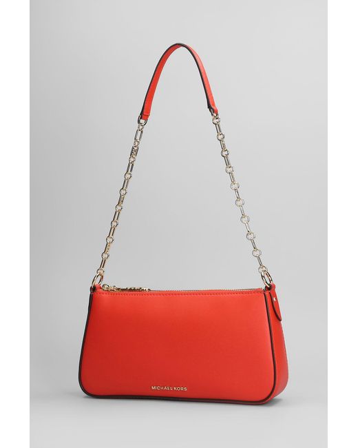 Borsa a spalla Empire in Pelle Rossa di Michael Kors in Red