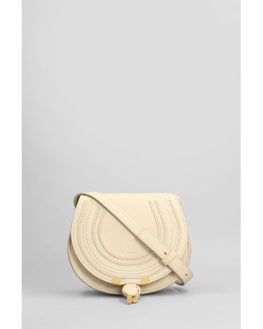 Borsa a spalla Marcie small in Pelle Beige di Chloé in Natural