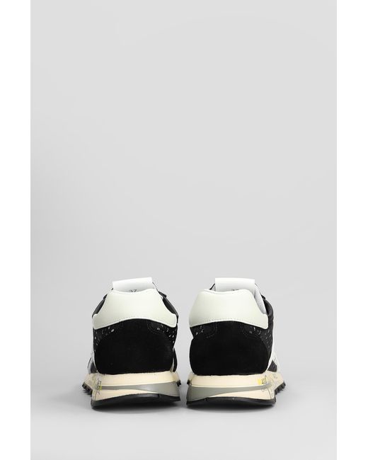 Sneakers Lucy in Camoscio e Tessuto Nero di Premiata in Black