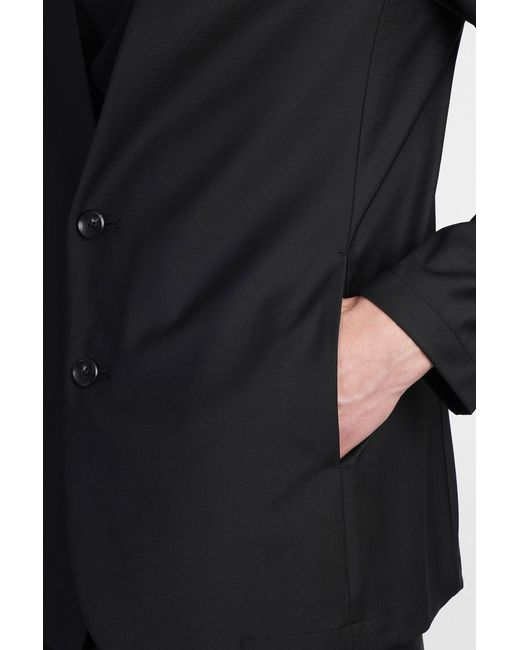 Attachment Blue Blazer In Black Polyester for men