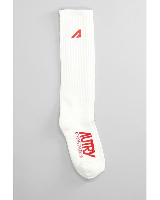 Autry Socks In White Cotton