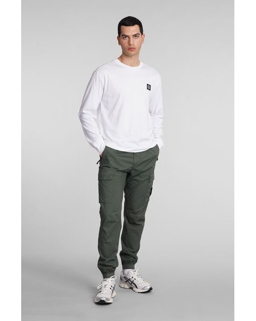 Stone Island Pants In Green Cotton for men