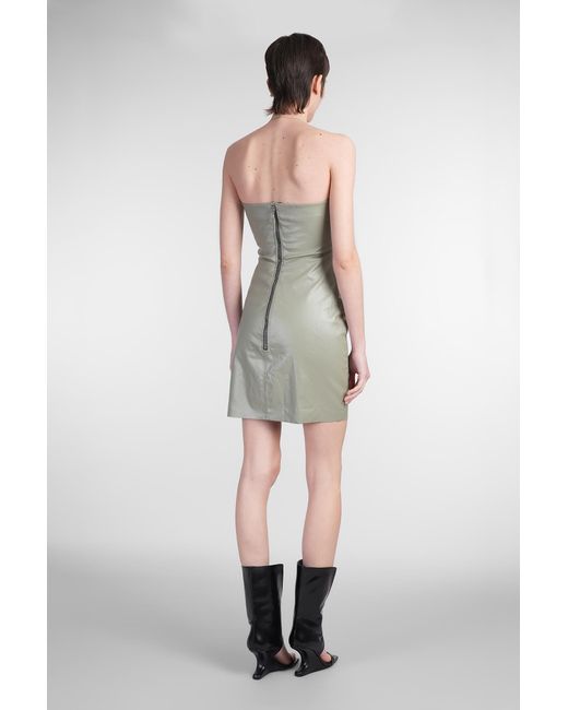 Abito donna Prong mini in Cotone Verde di Rick Owens in Multicolor