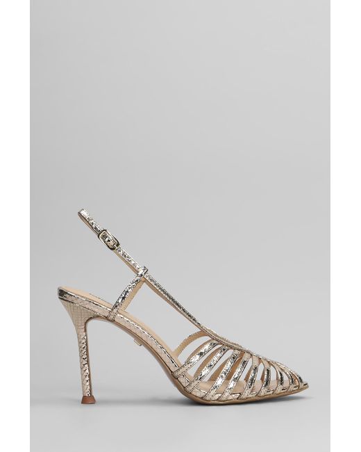 Lola Cruz Multicolor Diana 95 Sandals In Platinum Leather