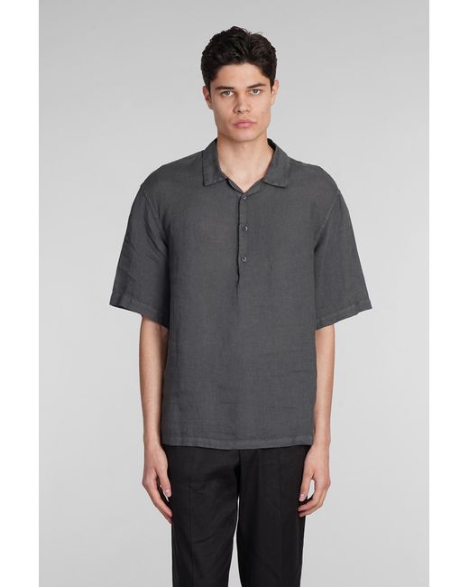 Camicia Mola in lino Grigio di Barena in Gray da Uomo