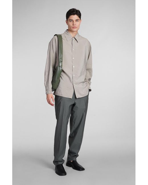 Camicia in Cotone Verde di Lemaire in Gray da Uomo