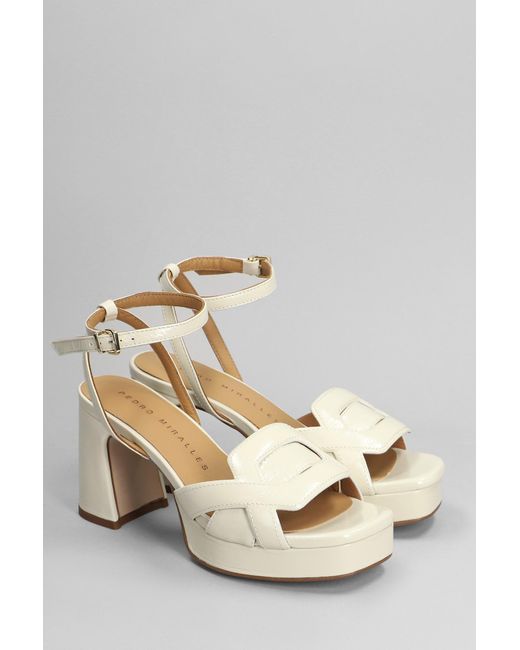 Pedro Miralles Natural Sandals In Beige Leather