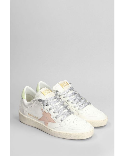 Sneakers Ball Star in Pelle Bianca di Golden Goose Deluxe Brand in White