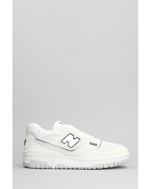 Sneakers 550 in pelle e camoscio Bianco di New Balance in White da Uomo