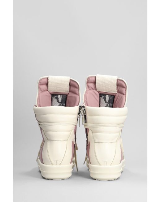 Sneakers Geobasket in Pelle Rosa di Rick Owens in Pink da Uomo