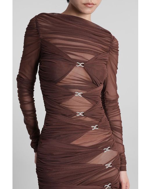 Mach & Mach Brown Mach & Mach Mini Dress