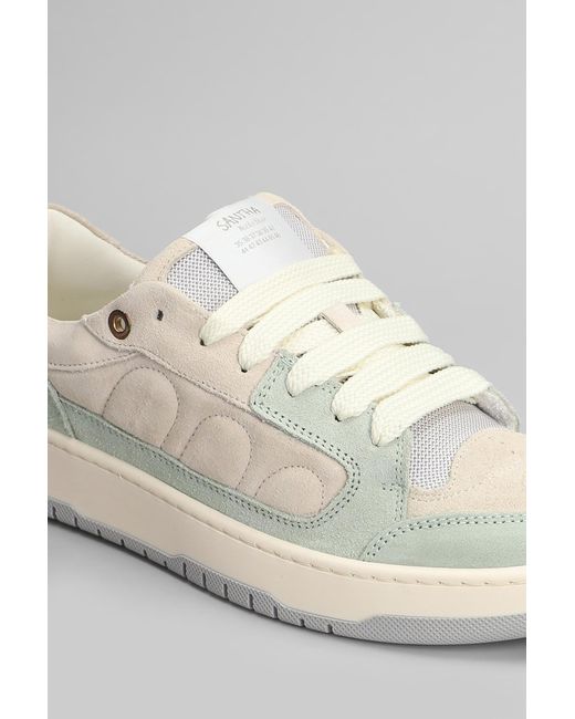 Sneakers 2 in Camoscio Beige di Santha in Natural