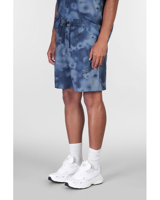 Shorts in Cotone Blu di Maison Kitsuné in Blue da Uomo