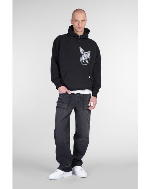 Felpa in Cotone Nero di Represent in Gray da Uomo