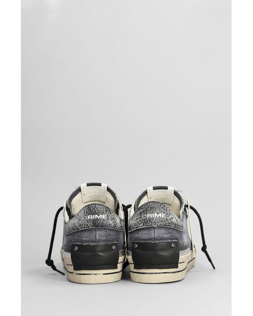 Crime London Recut Low Sneakers In Black Fabric for men