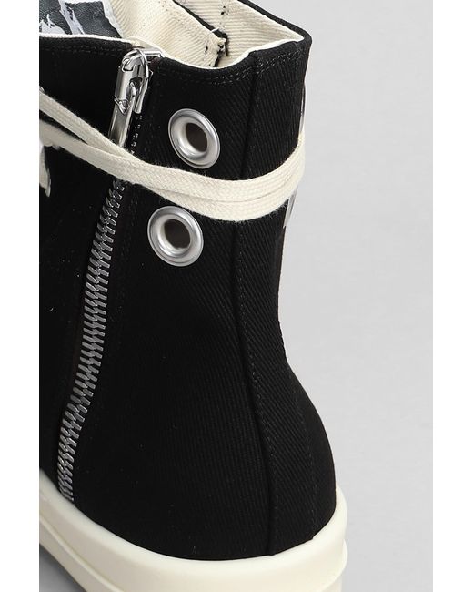 Sneakers Sneaks in Cotone Nero di Rick Owens in Black da Uomo