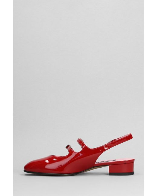 CAREL PARIS Peche Pumps In Red Patent Leather