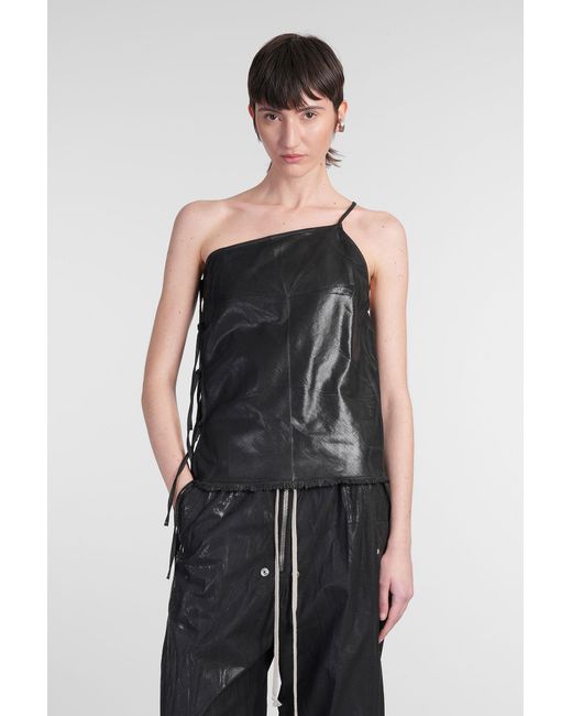 Rick Owens Taco Top Topwear In Black Cotton