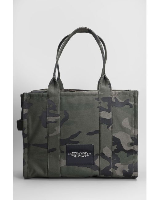 Marc Jacobs Gray The Large Tote Tote In Camouflage Cotton