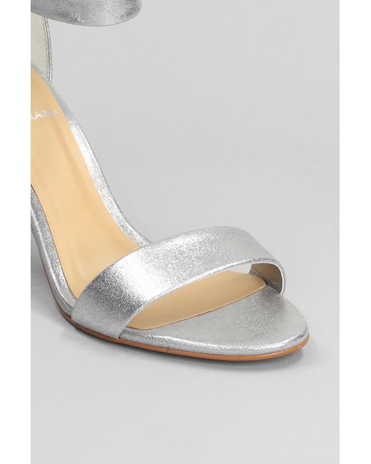 Carrano White Sandals In Silver Leather