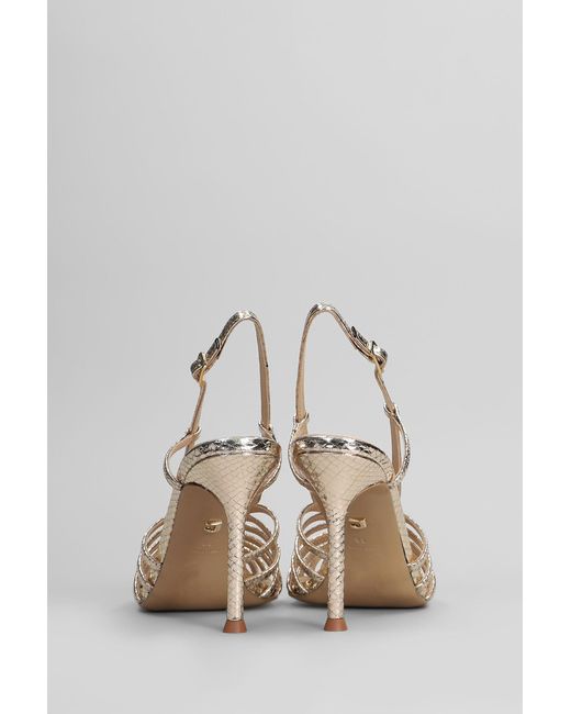 Lola Cruz Multicolor Diana 95 Sandals In Platinum Leather