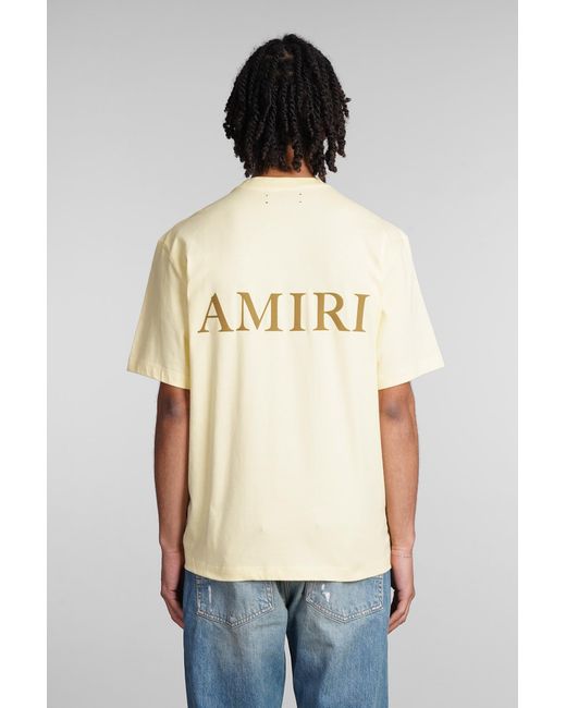 Amiri Blue T-shirt In Yellow Cotton for men