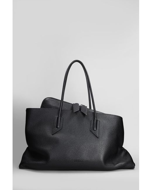 Borsa a spalla La passeggiata in Pelle Nera di The Attico in Black