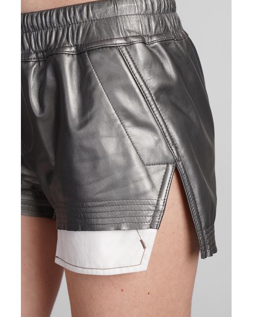 Shorts Fog boxers in Pelle Argento di Rick Owens in Black