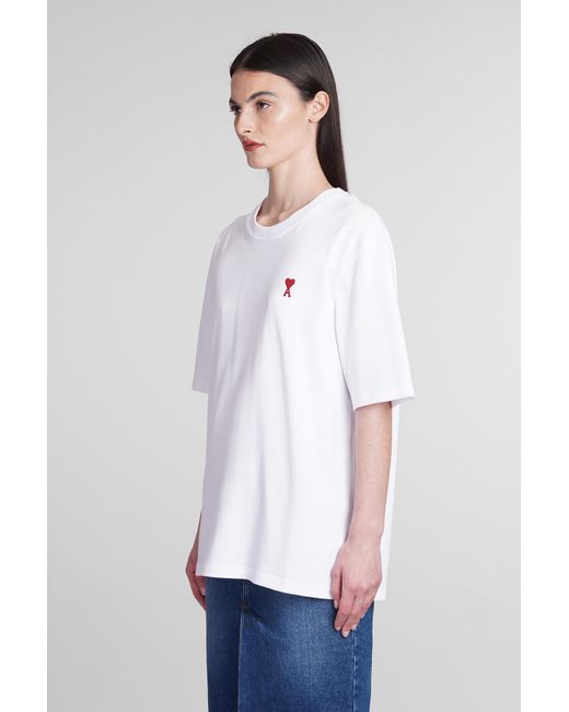 AMI T-shirt In White Cotton