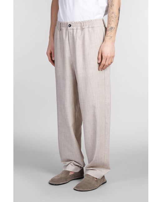 Pantalone in Poliestere Beige di Grifoni in Natural da Uomo