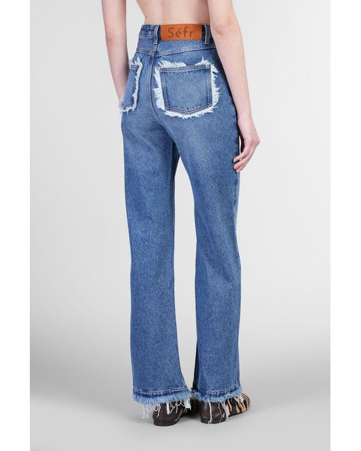 Jeans Clara in Cotone Blu di Séfr in Blue