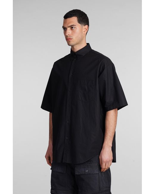 Camicia in Cotone Nero di Balenciaga in Black da Uomo