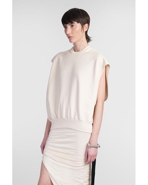 Felpa Sl jumbo tatlin in Cotone Beige di Rick Owens in White