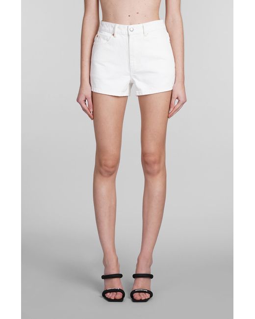 Shorts in Cotone Bianco di Alexander Wang in White
