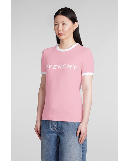 T-Shirt in Cotone Rosa di Givenchy in Pink