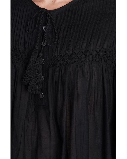 Isabel Marant Axeliana Blouse In Black Cotton